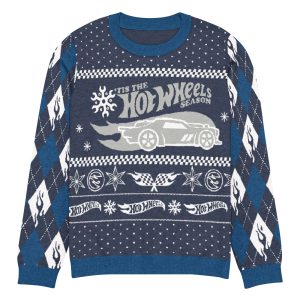 Hot Wheels Holiday Icons Blue Ugly Sweater